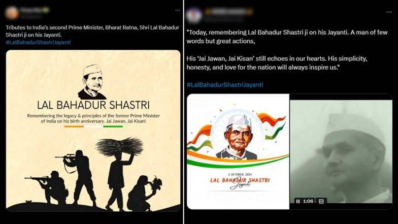 Lal Bahadur Shastri Jayanti 2024 Posts and Videos: Netizens Celebrate the Birth Anniversary of India’s 2nd Prime Minister With Messages, Greetings, Quotes and Images