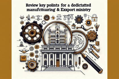 विनिर्माण और निर्यात के लिए समर्पित मंत्रालय की आवश्यकता वाले बिंदुओं की समीक्षा करें | आरजेआर न्यूज़