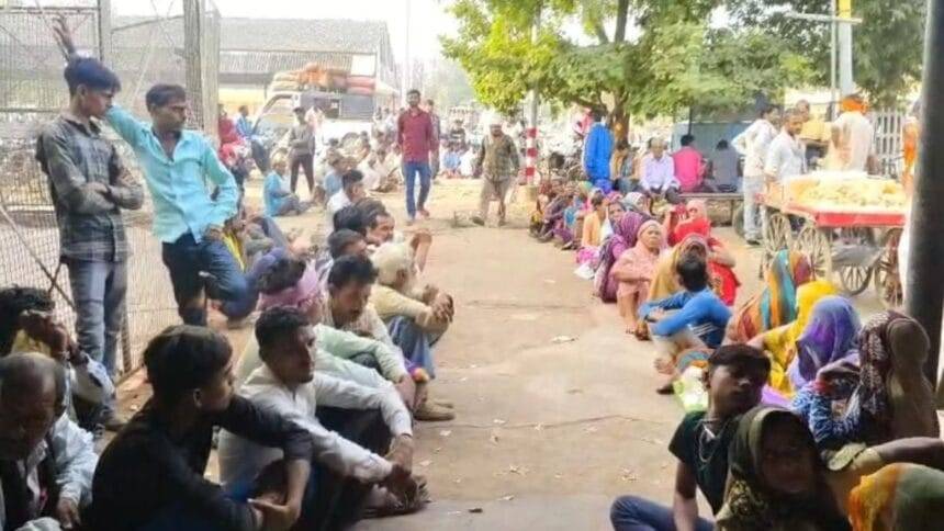 खाद के लिए लंबी लाइनों में लग रहे किसान. (फाइल फोटो)