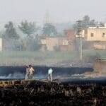 A file photo of a farm fire in October.