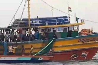 On Monday morning, a fishing boat from Puducherry ventured into the waters where Tamil Nadu fishermen had cast their nets.